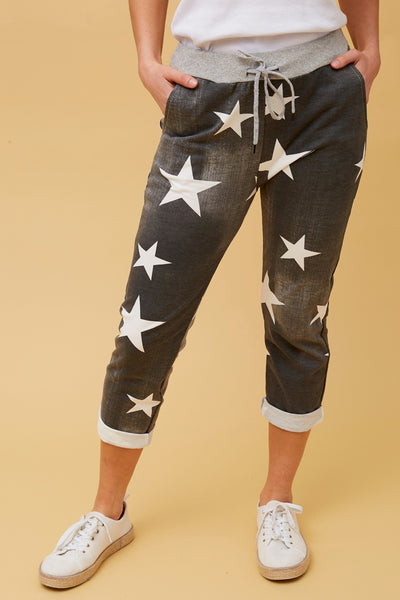 Star hot sale print joggers