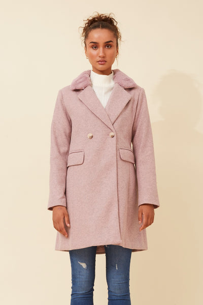 Thalia faux fur trim coat | Buy Online | Femme Connection