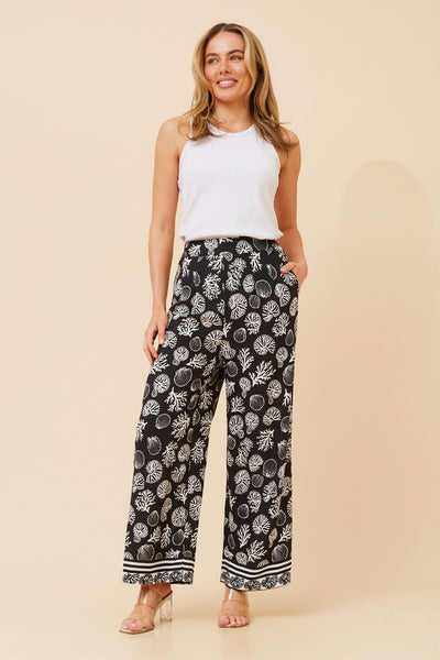 LOXANA BORDER PRINT PANTS