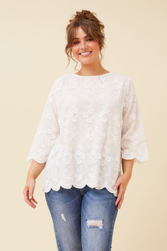 JIYA FLORAL EMBROIDED TOP