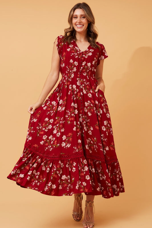 MOROCCO FLORAL MAXI DRESS