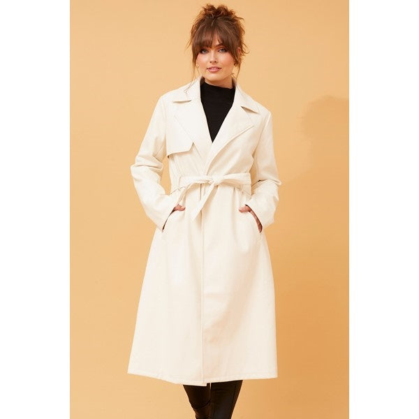 CARTIA FAUX LEATHER COAT