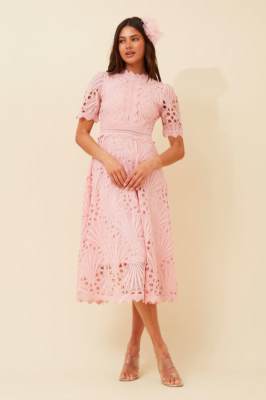 ESMERALDA LACE MIDI DRESS