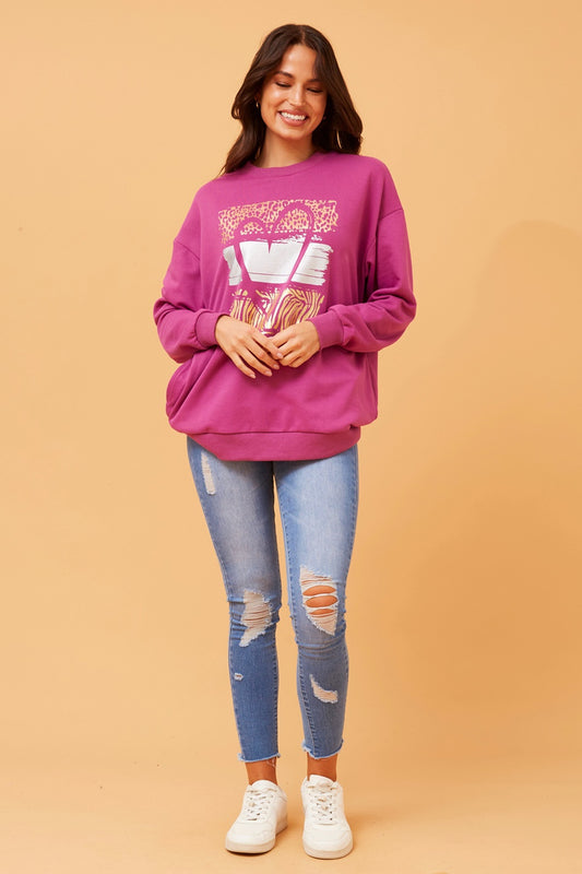 SABINE HEART PRINT JUMPER