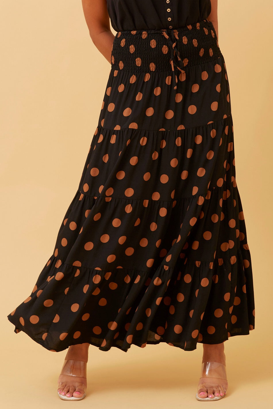 polka dot maxi skirt uk