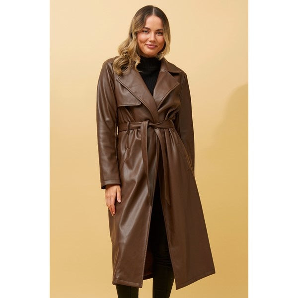 CARTIA FAUX LEATHER COAT