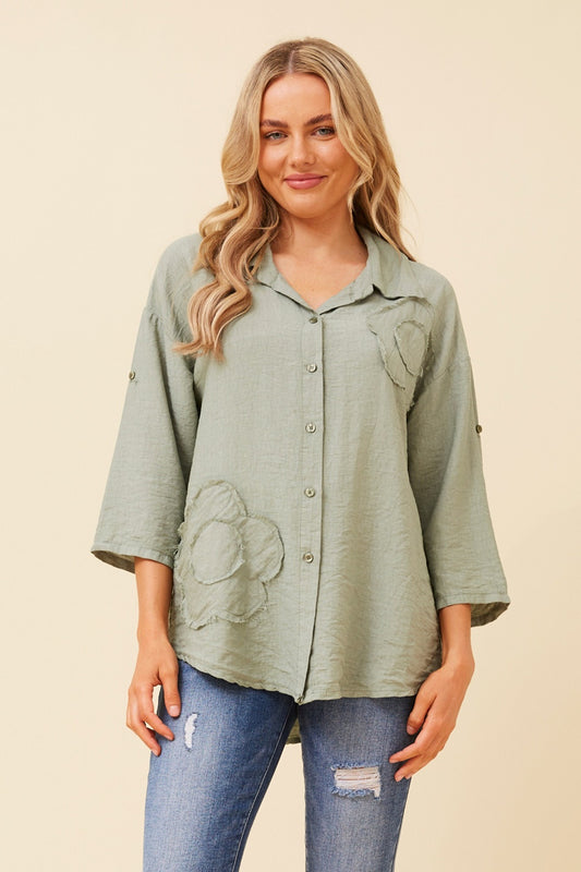 CATALINA FLOWER PATCH SHIRT