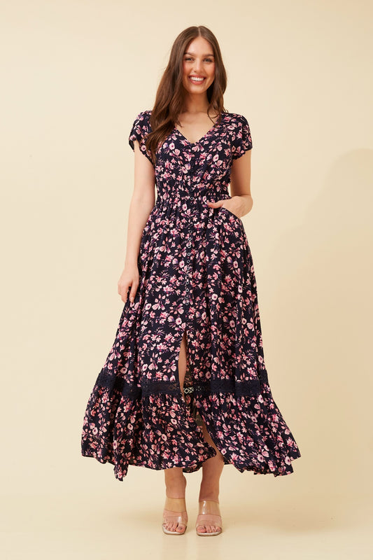 MOROCCO FLORAL MAXI DRESS