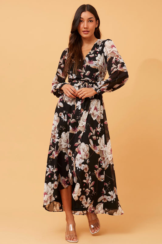 SAPHIRA FLORAL WRAP DRESS