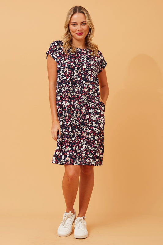 PAULA DITSY FLORAL SHIFT DRESS