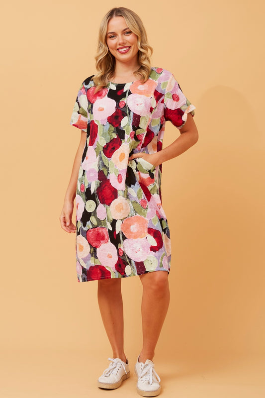 VINE FLORAL SHIFT DRESS