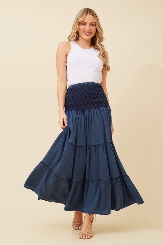 KINGLEY TIERED MAXI SKIRT