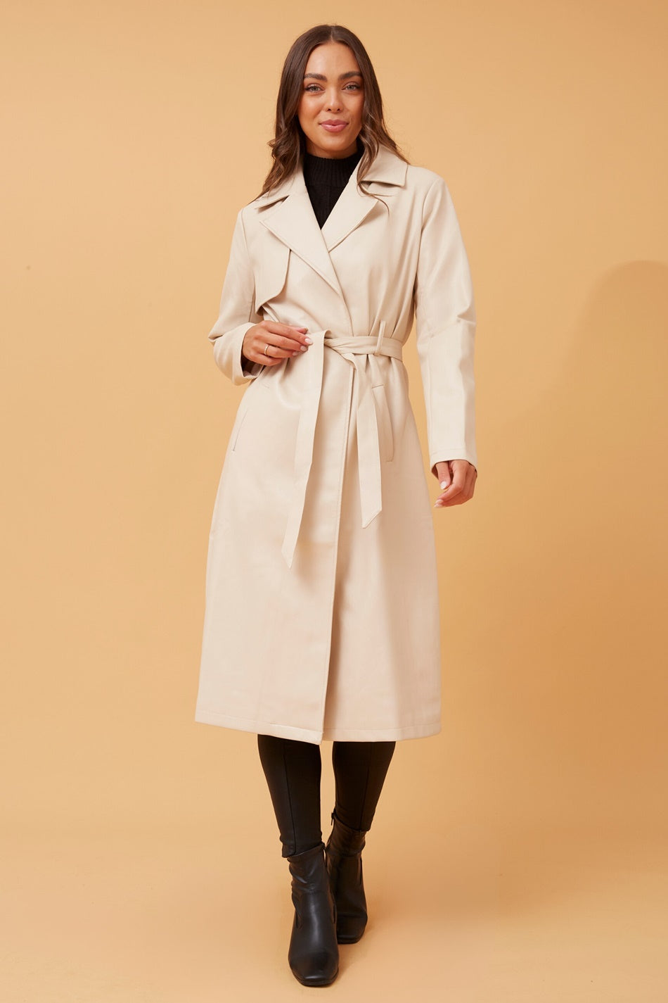 CARTIA FAUX LEATHER COAT