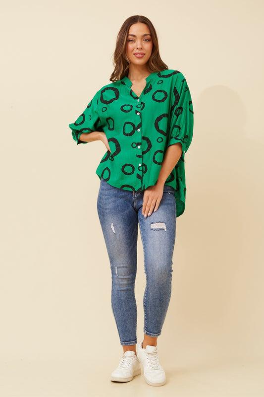 BELINA GEOMETRIC PRINT SHIRT