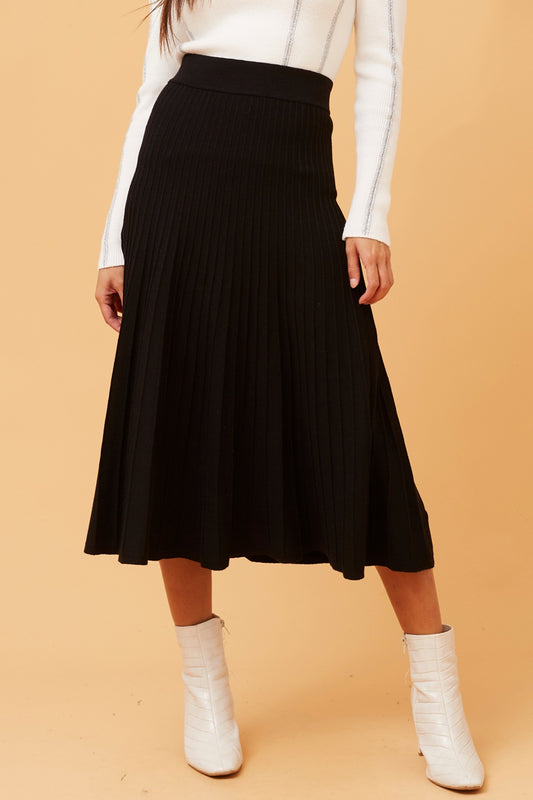 ISA PLEATED KNIT SKIRT