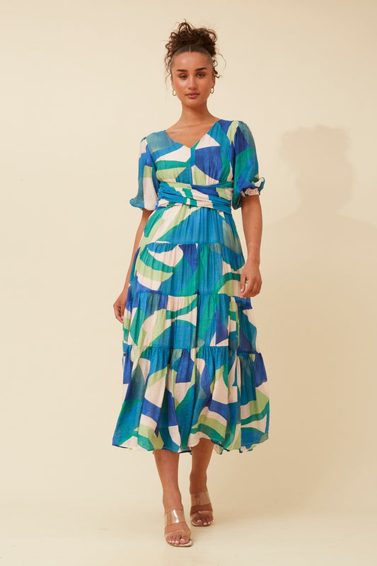 GIZETTE ABSTRACT PRINT MAXI DRESS