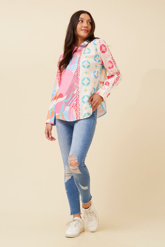 LOCKLYN ABSTRACT PRINT SHIRT