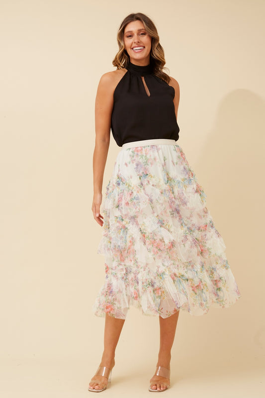 DIVISHA FLORAL TULLE SKIRT