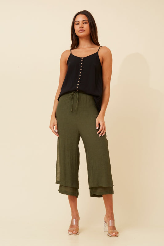 DAMIANA BUTTON DETAIL CULOTTES