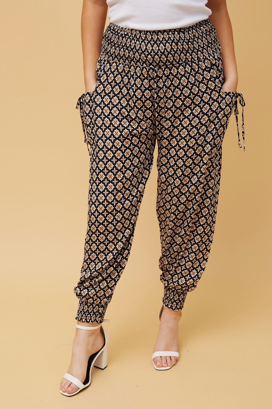 ABSTRACT PRINT BOHO HAREM PANTS