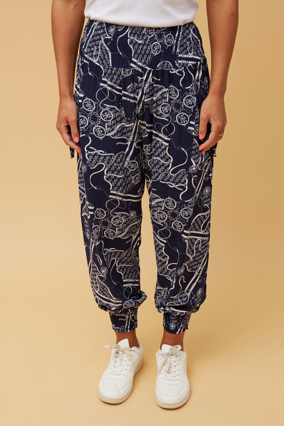 ABSTRACT PRINT BOHO HAREM PANTS