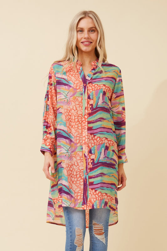 JANSON ABSTRACT PRINT TUNIC TOP