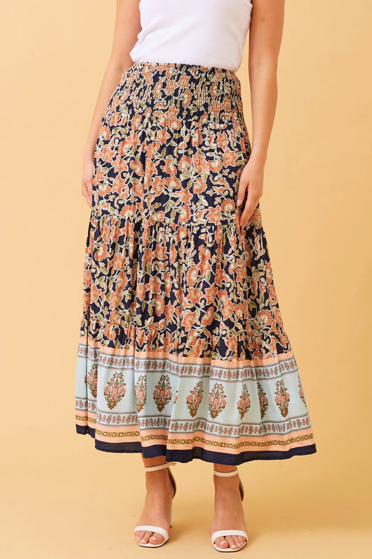 BETTINA FLORAL BOHO MAXI SKIRT