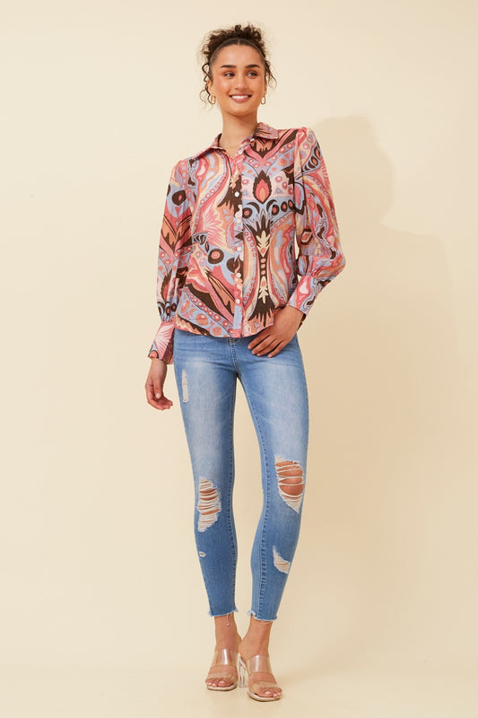 ALUNA ABSTRACT PRINT SHIRT