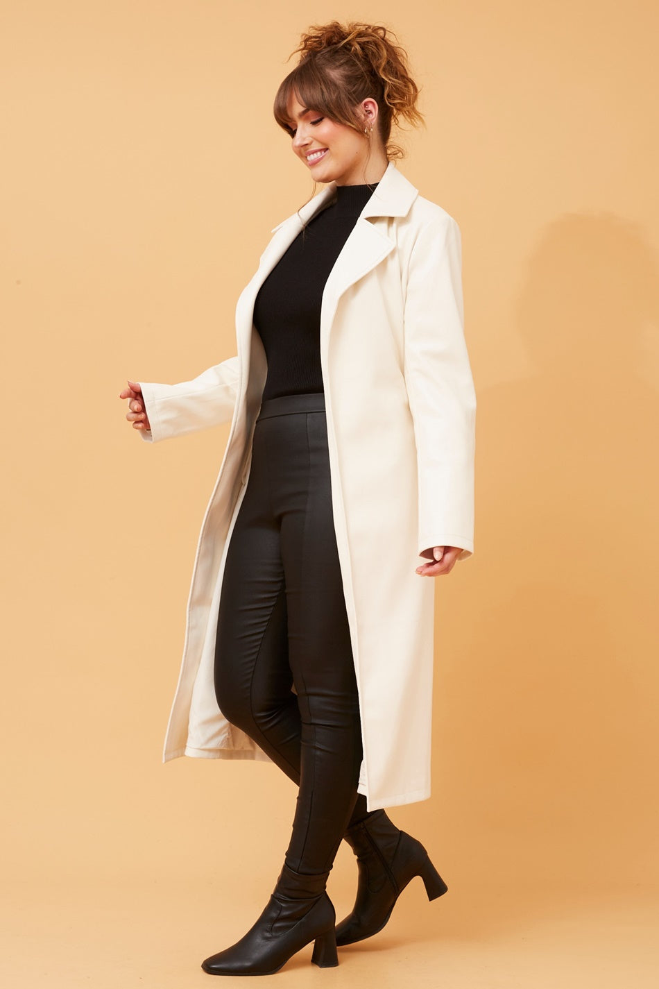 CARTIA FAUX LEATHER COAT