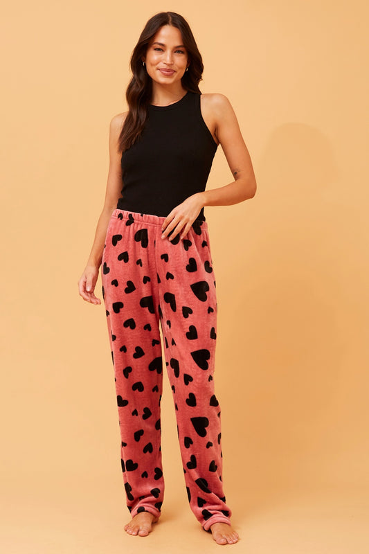 LEE HEART PLUSH PYJAMA PANTS