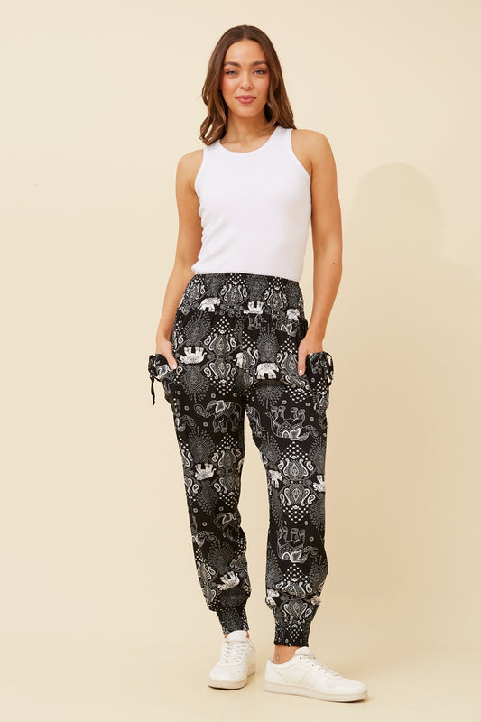 ELEPHANT PRINT HAREM PANTS