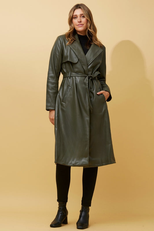 CARTIA FAUX LEATHER COAT