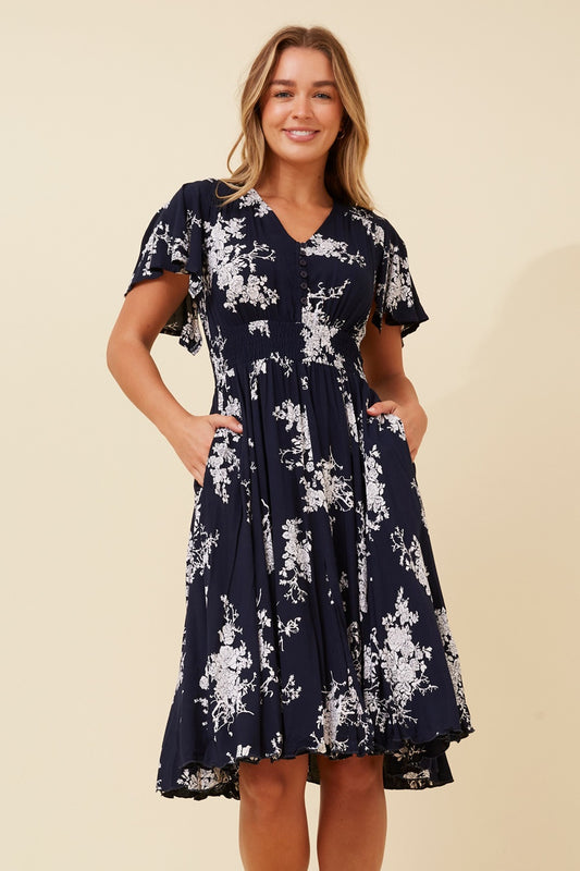 SANDY FLORAL SHORT DRESS