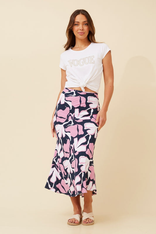 DILIAN FLORAL MIDI SKIRT