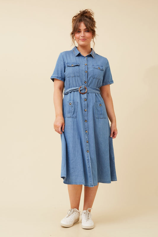 RIEKO DENIM SHIRT DRESS