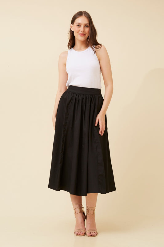 TIERNEY SOLID MIDI SKIRT