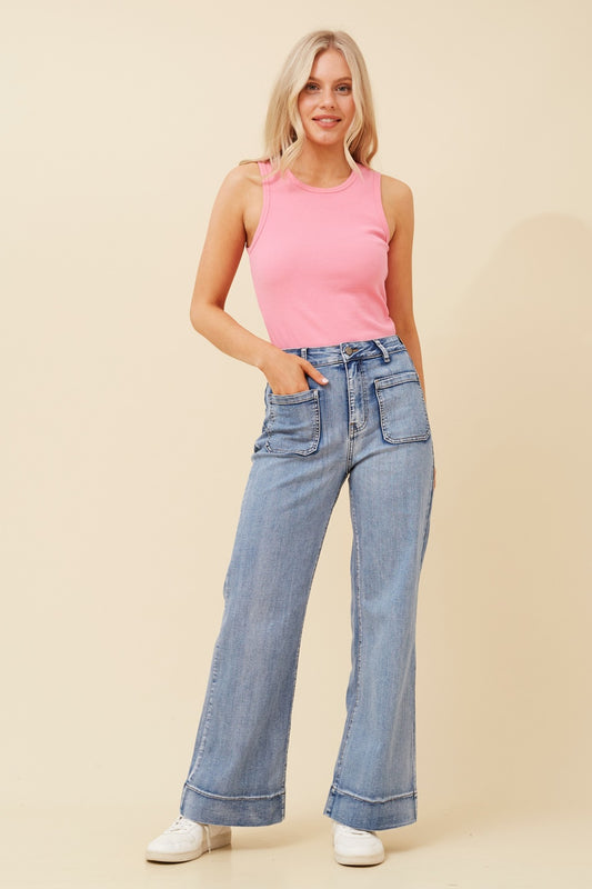 FERRAN WIDE LEG DENIM PANTS