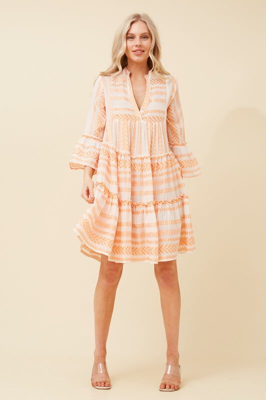 AMIRA JACQUARD BOHO SHORT DRESS