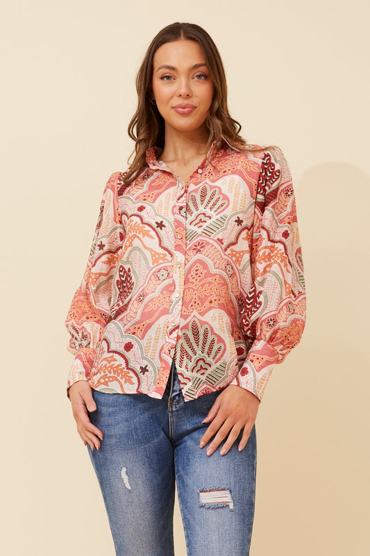 VELLE ABSTRACT PRINT SHIRT