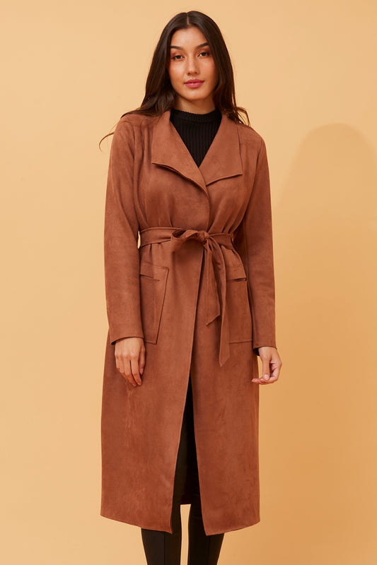 DELINA FAUX SUEDE COAT