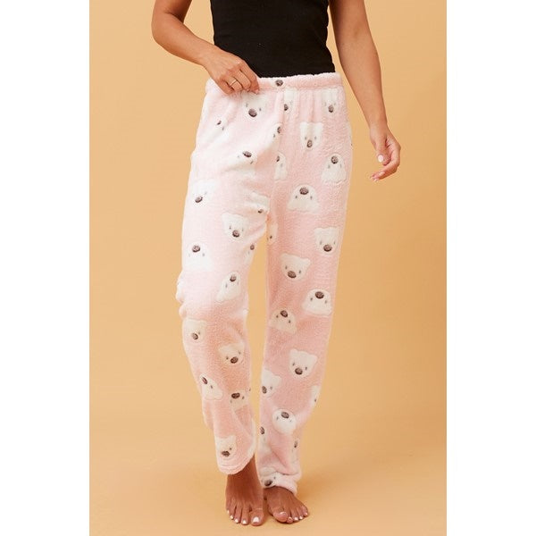 LEE TEDDY PRINT PLUSH PYJAMA PANTS