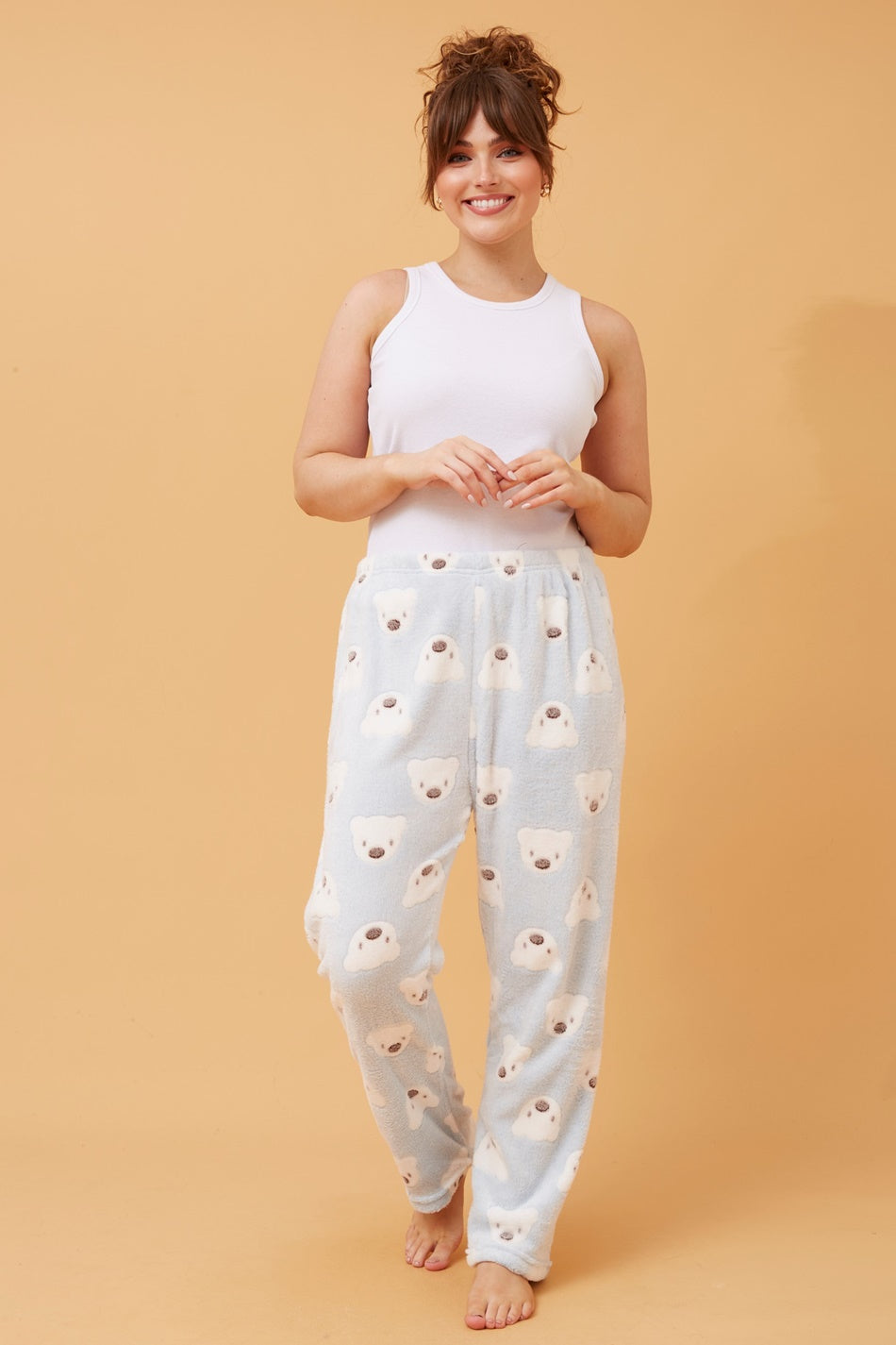 LEE TEDDY PRINT PLUSH PYJAMA PANTS