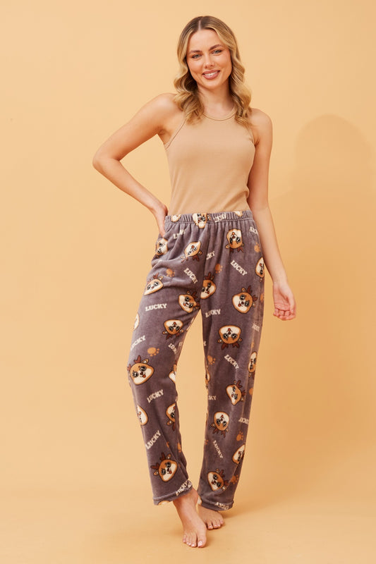 LEE REINDEER PRINT PLUSH PYJAMA PANTS