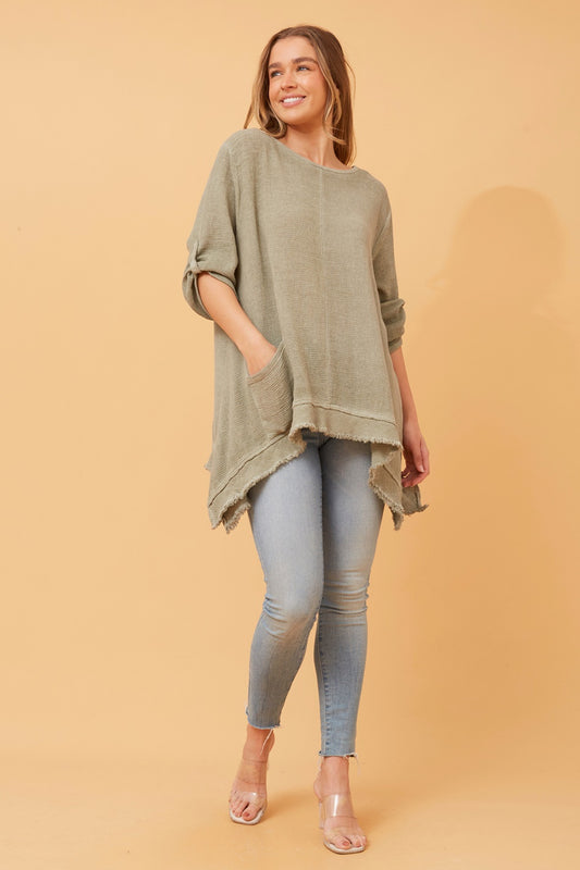 CARRERA ROLL-UP SLEEVE TOP