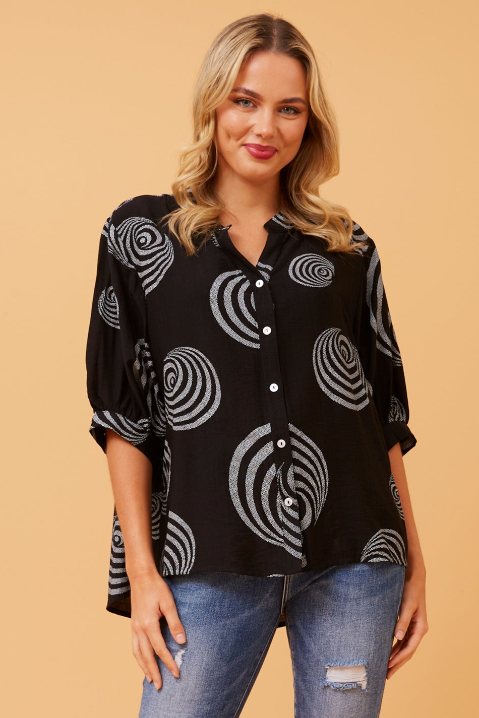 BELINA ABSTRACT PRINT SHIRT