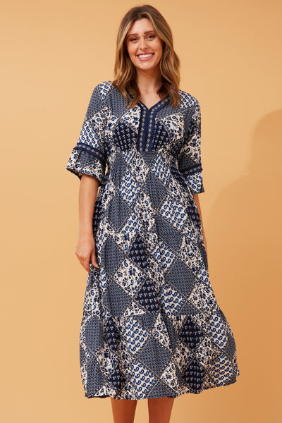 Gilma patchwork boho midi dress & Buy Online & Femme Connection