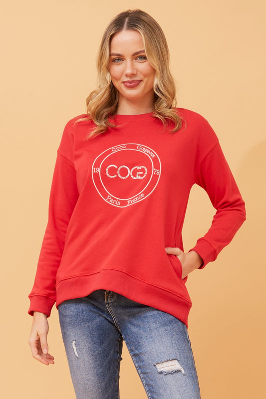 LOVELY EMBROIDERY GRAPHIC JUMPER