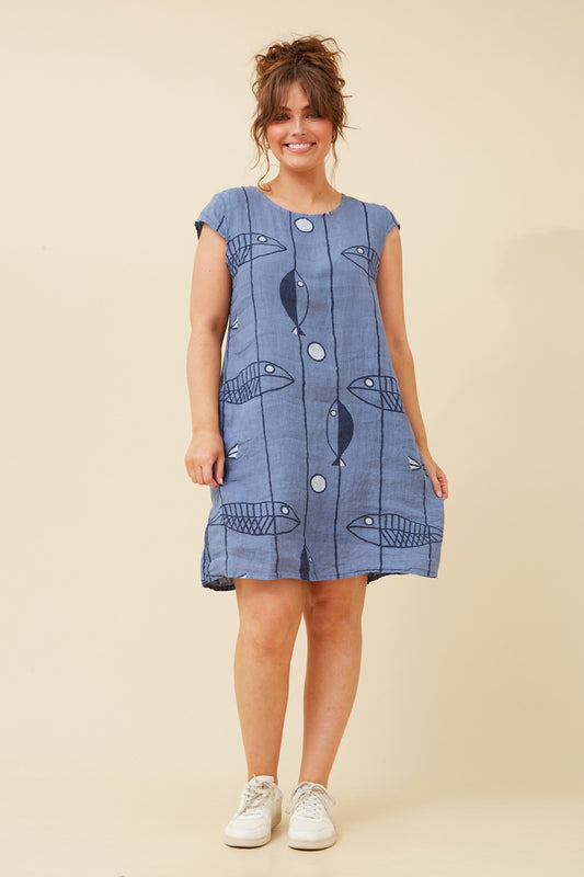 RIMINI LINEN SHIFT DRESS