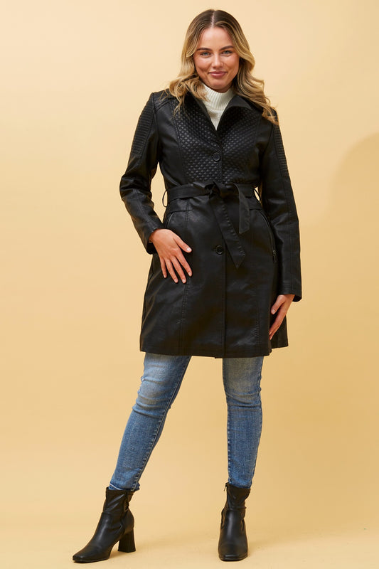 ELENI VEGAN LEATHER COAT