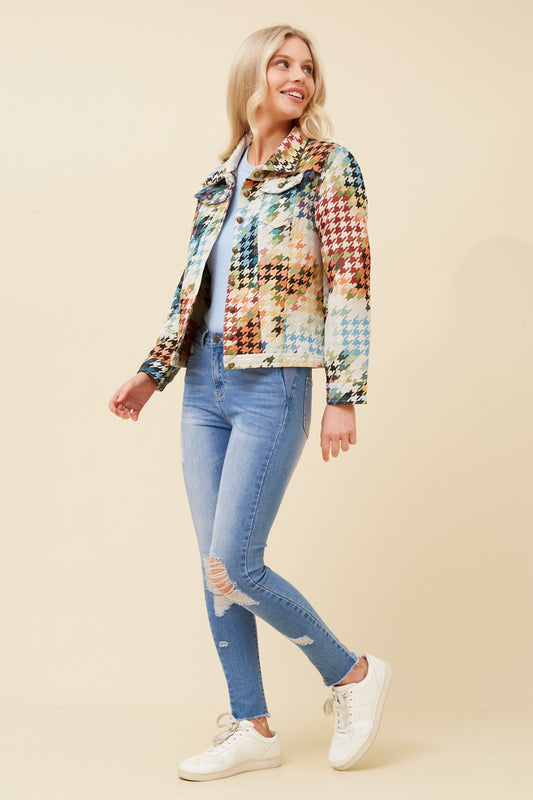 JUNIA HOUNDSTOOTH PRINT JACKET